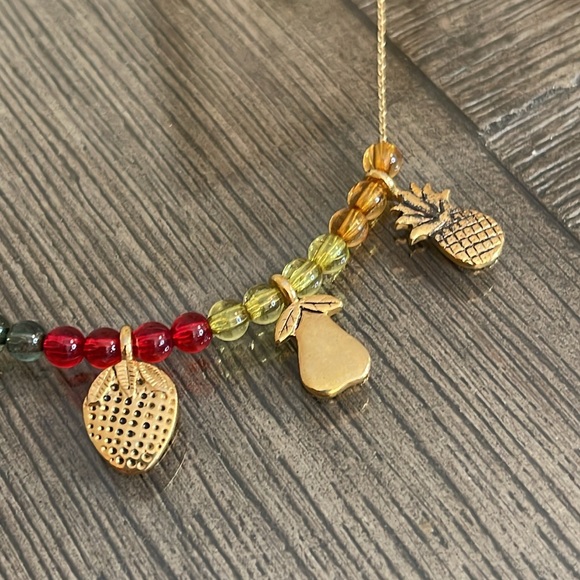 Vintage Fruit & Acrylic Bead Necklace - Picture 5 of 16